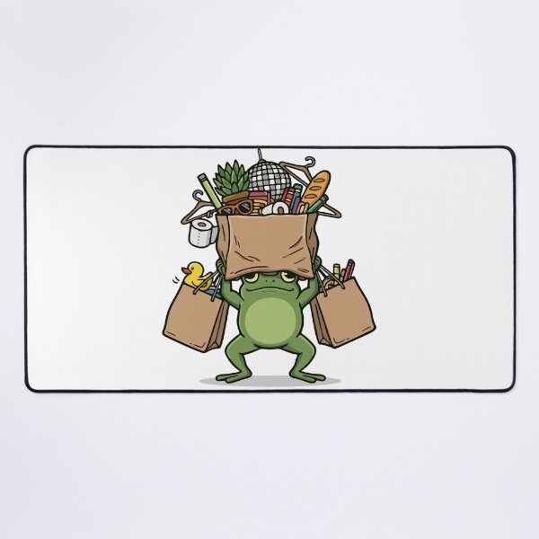 Item preview, Funny Chaotic Frog Struggling With Heavy Shopping Bags Impulse Buyer designed and sold by Floomart.