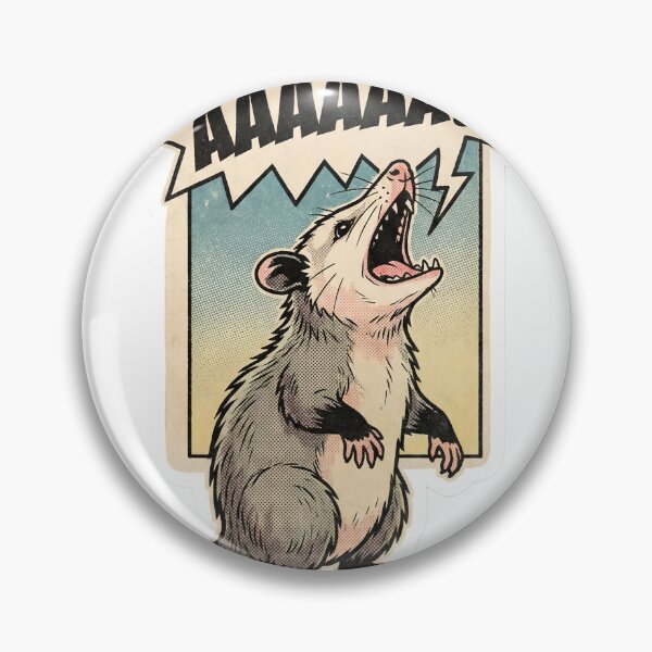 Item preview, Retro Comic Opossum Screaming Into The Void Funny Feral Meme designed and sold by StickyGuys.