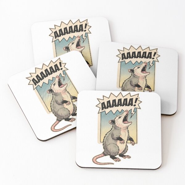 Item preview, Retro Comic Opossum Screaming Into The Void Funny Feral Meme designed and sold by StickyGuys.