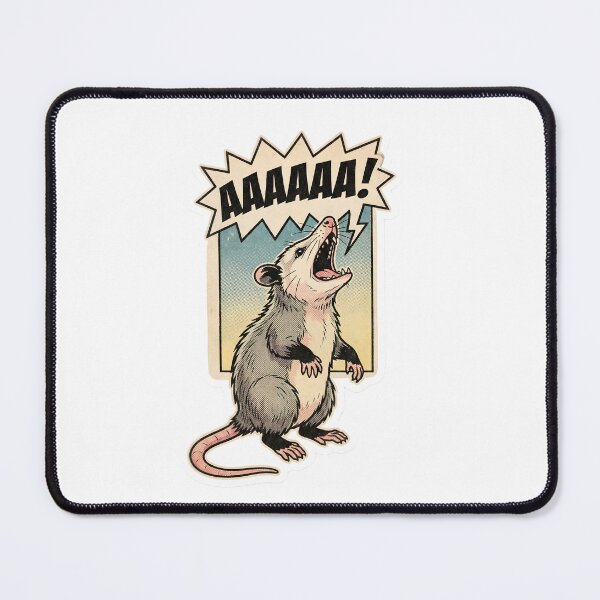 Item preview, Retro Comic Opossum Screaming Into The Void Funny Feral Meme designed and sold by StickyGuys.