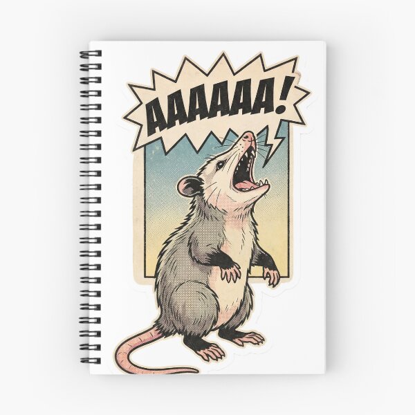 Item preview, Retro Comic Opossum Screaming Into The Void Funny Feral Meme designed and sold by StickyGuys.