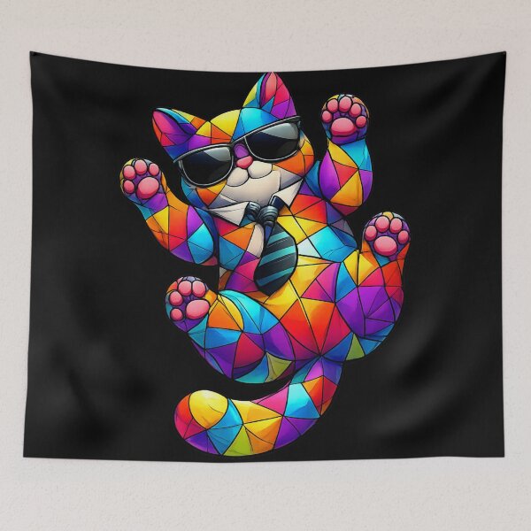 Item preview, Colorful geometric cat modern urban art style designed and sold by All Creative Designer.
