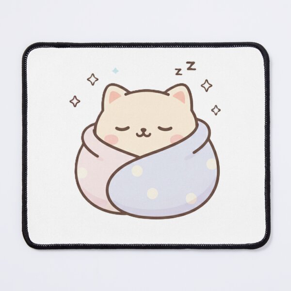 Item preview, Kawaii Cat Asleep in a Burrito Cocooning Blanket designed and sold by Serge-Design.