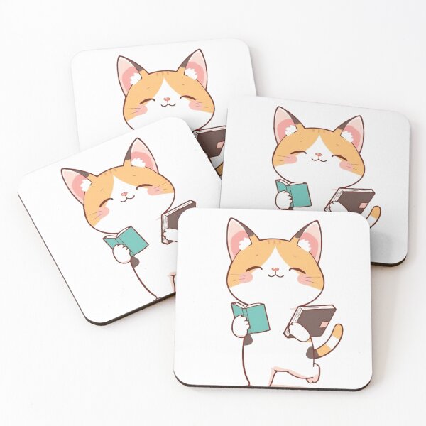 Item preview, cute cat with books designed and sold by markets.mao.