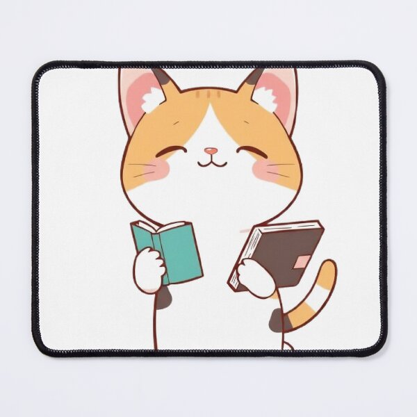 Item preview, cute cat with books designed and sold by markets.mao.
