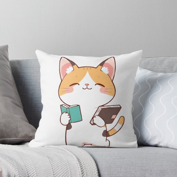 Item preview, cute cat with books designed and sold by markets.mao.