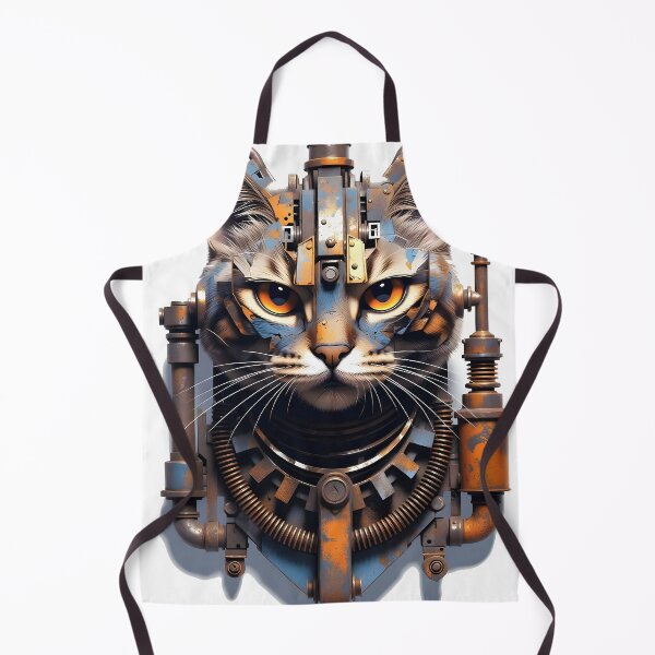 Item preview, usty Industrial Steampunk Tabby Cat Portrait designed and sold by Rostislav Bouda.