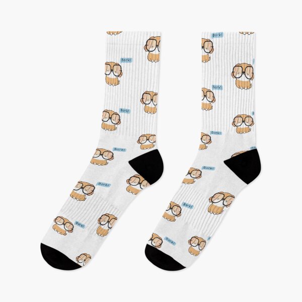 Item preview, Cute Corgi Sticker – Nerdy Cartoon Dog with Glasses Saying “Bork!” Funny Puppy Art designed and sold by EJRdesign.
