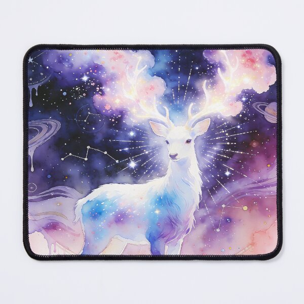 Item preview, Celestial Deer Watercolor Art – Cosmic Spirit Animal designed and sold by soulfulpalette.