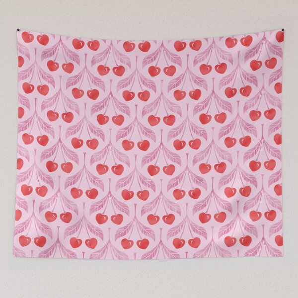 Item preview, Cherry heart pattern in pink, red designed and sold by Miss-Belle.
