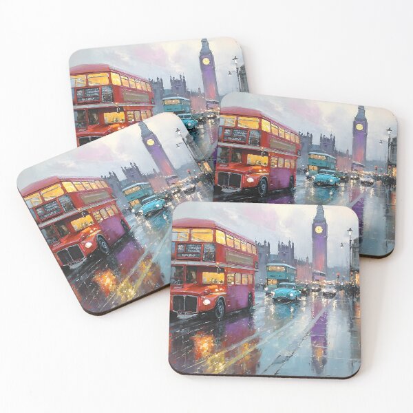Item preview, Red Double Decker at Dusk in London designed and sold by daila70.