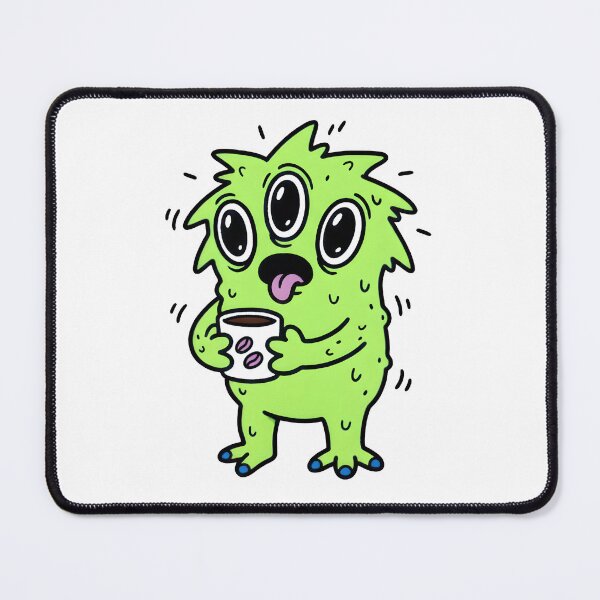 Item preview, Sleepy Coffee Monster – Cute Caffeine Lover Illustration designed and sold by Senkov.