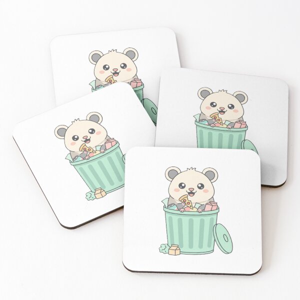 Item preview, Kawaii Opossum in the Trash & Cute Trash Can designed and sold by Serge-Design.