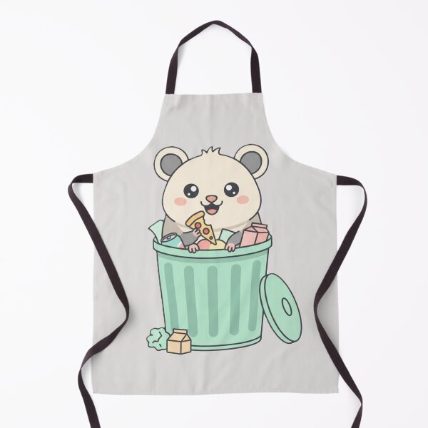 Item preview, Kawaii Opossum in the Trash & Cute Trash Can designed and sold by Serge-Design.