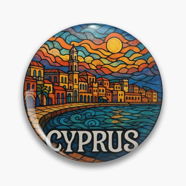 Item preview, Cyprus Country Island Stained Glass Travel designed and sold by TomFrontierArt.