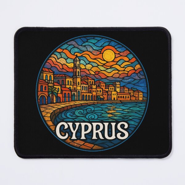 Item preview, Cyprus Country Island Stained Glass Travel designed and sold by TomFrontierArt.