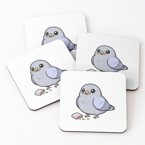 Item preview, Kawaii Pigeon with French Fries, Cute Urban Style designed and sold by Serge-Design.