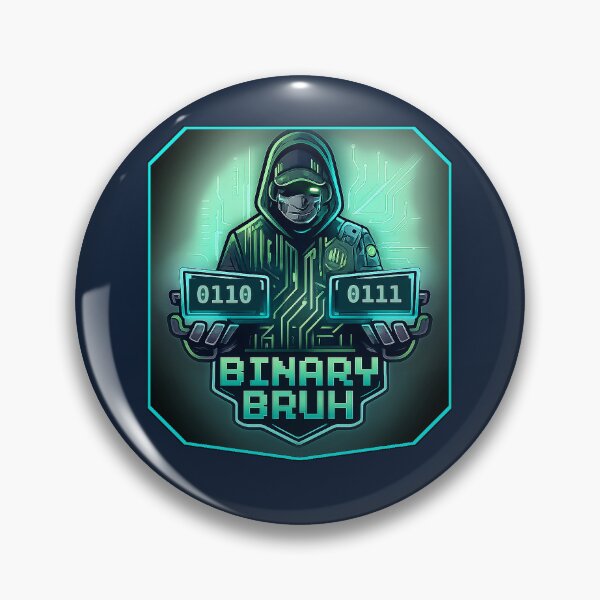 Item preview, Six seven binary Hacker Cyberpunk Coder badge designed and sold by shmupod.