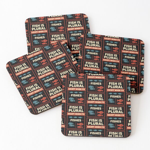 Item preview, Fish Plural Grammar Joke Design designed and sold by TeeTimeTreasure.