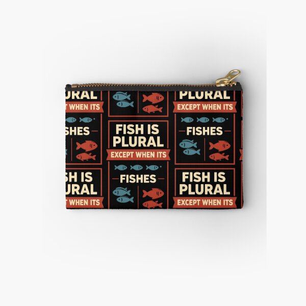 Item preview, Fish Plural Grammar Joke Design designed and sold by TeeTimeTreasure.