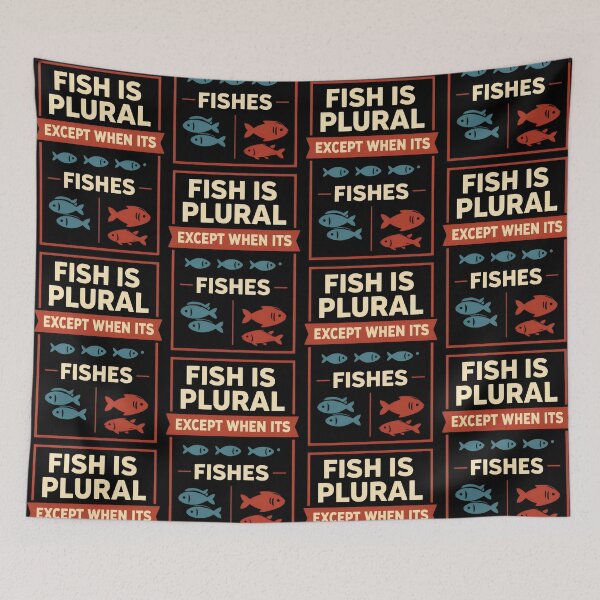 Item preview, Fish Plural Grammar Joke Design designed and sold by TeeTimeTreasure.