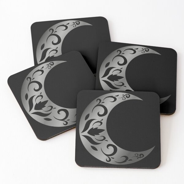 Item preview, Gray Ornamental Crescent Moon Minimal Art designed and sold by NNAANN.