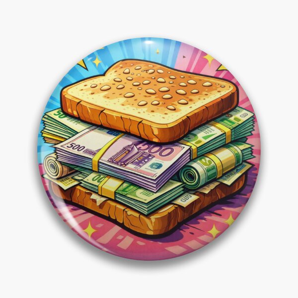 Item preview, Retro Euro Money Sandwich – 90s Pop Art Cash Snack for Finance Lovers designed and sold by digitalbitcraft.