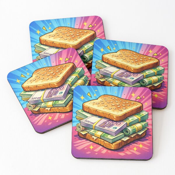 Item preview, Retro Euro Money Sandwich – 90s Pop Art Cash Snack for Finance Lovers designed and sold by digitalbitcraft.
