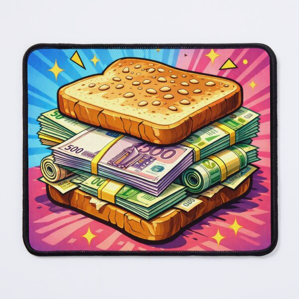 Item preview, Retro Euro Money Sandwich – 90s Pop Art Cash Snack for Finance Lovers designed and sold by digitalbitcraft.