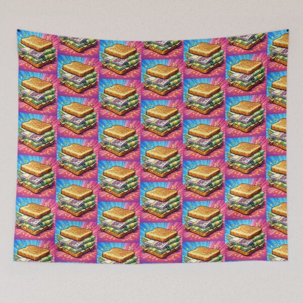 Item preview, Retro Euro Money Sandwich – 90s Pop Art Cash Snack for Finance Lovers designed and sold by digitalbitcraft.
