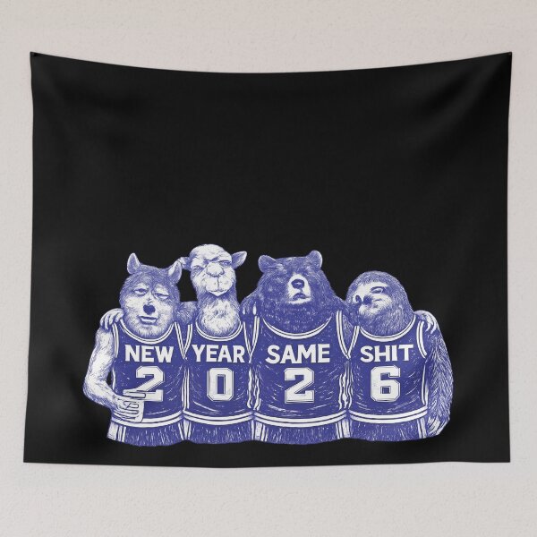 Item preview, New Year Same Sh*t 2026 – Funny Animal Squad Illustration designed and sold by ShineEyePirate.