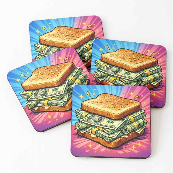 Item preview, Retro Dollar Money Sandwich – 90s Pop Art Cash Stack Illustration for Wealth Lovers designed and sold by digitalbitcraft.