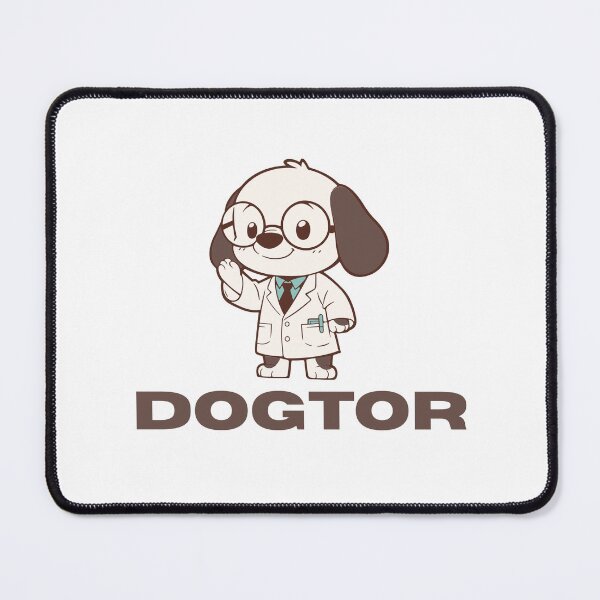 Item preview, Funny Dogtor Sticker – Dog in Doctor Coat “Dogtor” Cute Pun Cartoon Art designed and sold by EJRdesign.