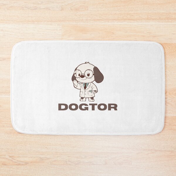 Item preview, Funny Dogtor Sticker – Dog in Doctor Coat “Dogtor” Cute Pun Cartoon Art designed and sold by EJRdesign.