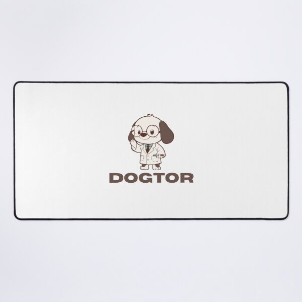Item preview, Funny Dogtor Sticker – Dog in Doctor Coat “Dogtor” Cute Pun Cartoon Art designed and sold by EJRdesign.