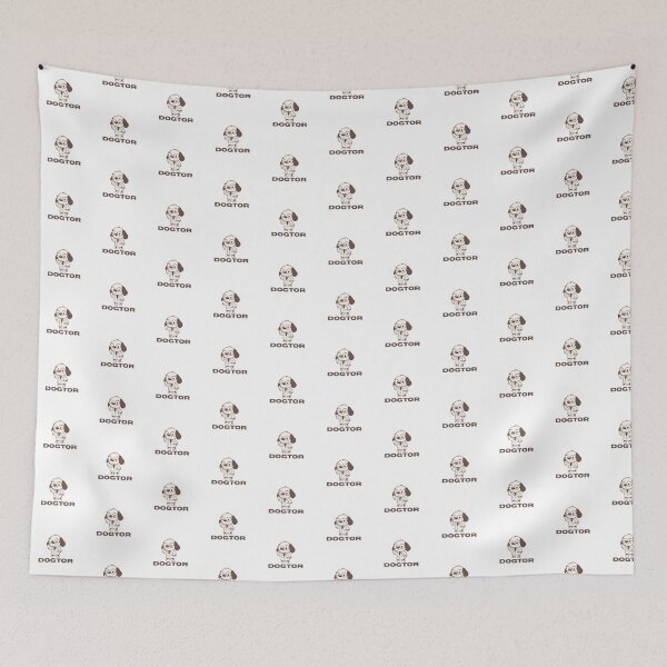 Item preview, Funny Dogtor Sticker – Dog in Doctor Coat “Dogtor” Cute Pun Cartoon Art designed and sold by EJRdesign.