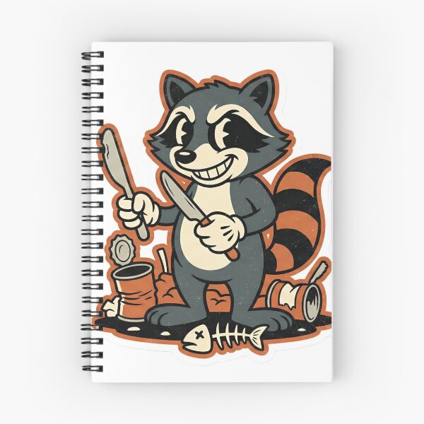 Item preview, Retro Cartoon Raccoon with Knife Chaos Core Trash Panda Vintage Style designed and sold by StickyGuys.