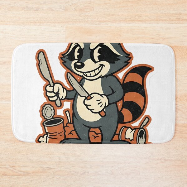 Item preview, Retro Cartoon Raccoon with Knife Chaos Core Trash Panda Vintage Style designed and sold by StickyGuys.