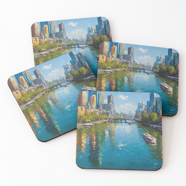 Item preview, Melbourne Skyline with River Boats designed and sold by daila70.