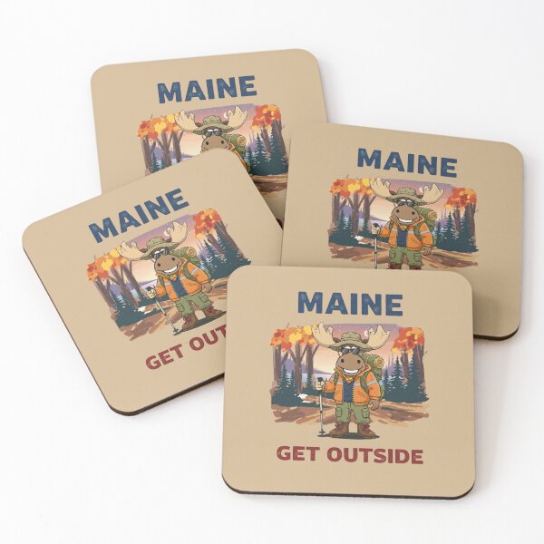 Item preview, Maine Get Outside - Hiker Moose Adventure designed and sold by Rhythm Thru Art .