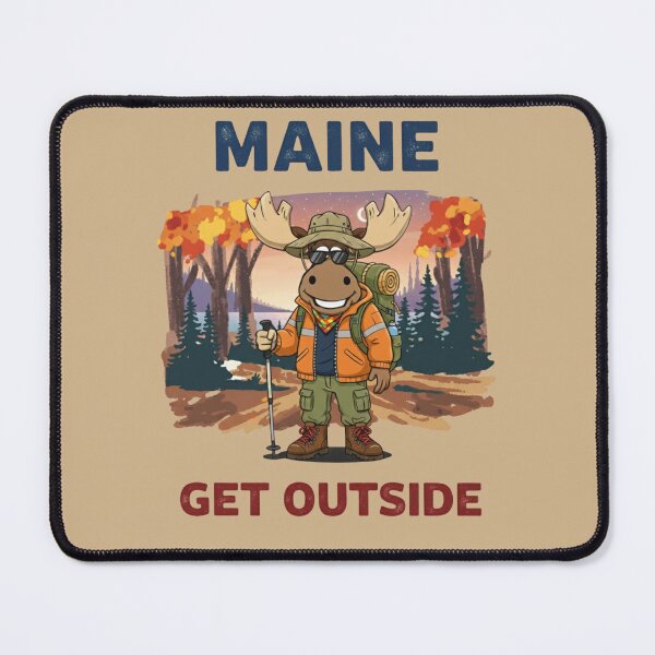 Item preview, Maine Get Outside - Hiker Moose Adventure designed and sold by Rhythm Thru Art .