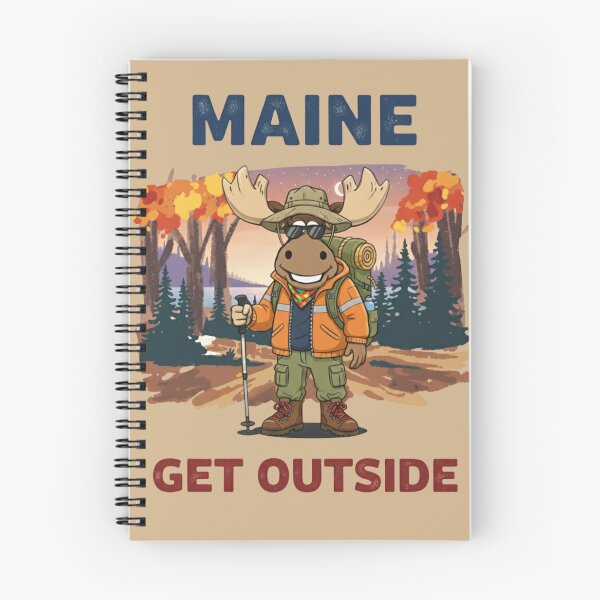 Item preview, Maine Get Outside - Hiker Moose Adventure designed and sold by Rhythm Thru Art .