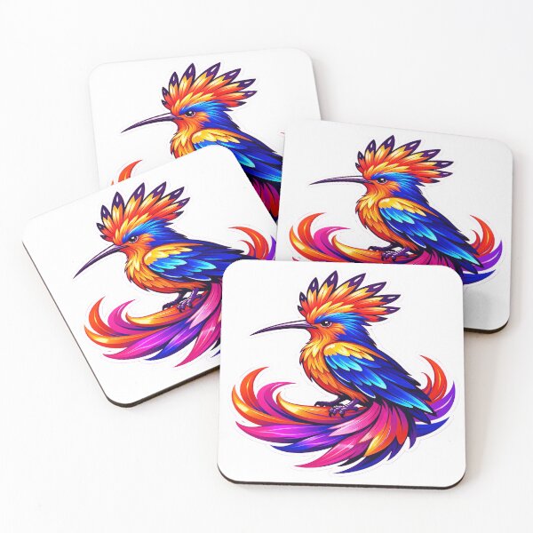 Item preview, Vibrant Neon Hoopoe Spirit – Mythical Bird of Renewal & Color Energy designed and sold by ARTCREATESHOP.