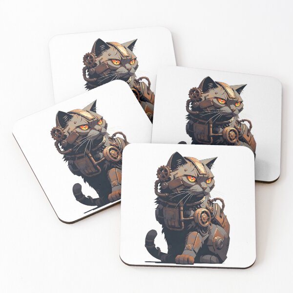 Item preview, Stylized Steampunk Armored Cat Illustration designed and sold by Rostislav Bouda.