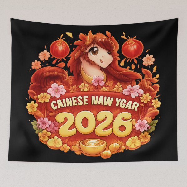 Item preview, Happy Chinese New Year 2026 The Majestic Year of the Horses  year of the fire horse designed and sold by zuzzelek44.