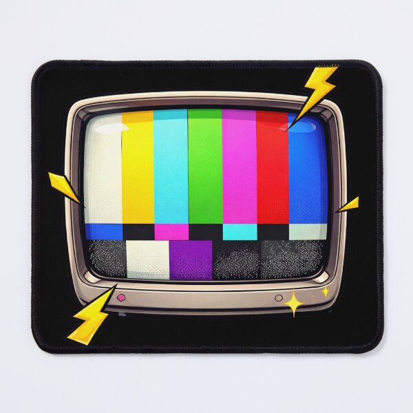 Item preview, Retro TV Test Screen – 90s SMPTE Color Bars Pop Art, nostalgia style designed and sold by digitalbitcraft.