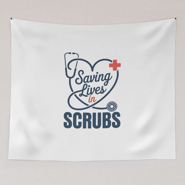 Item preview, Saving Lives in Scrubs - Nurse & Doctor Stethoscope Heart Gift designed and sold by Latikshop.