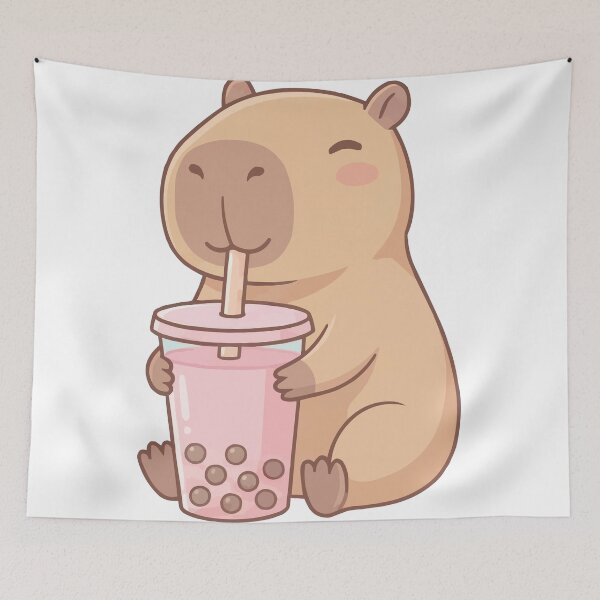 Item preview, Kawaii Capybara Drinking Bubble Tea - Cute Boba Lover designed and sold by Petzzz.