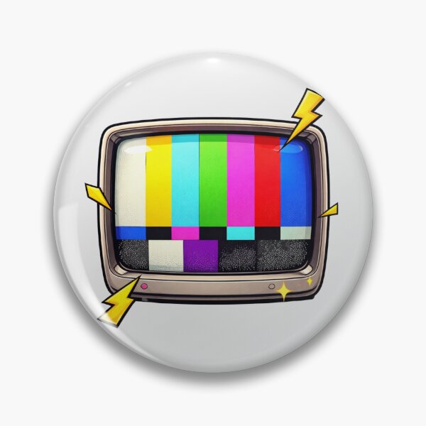 Item preview, Colorful Retro TV Test Screen – 90s SMPTE Color Bars Pop Art, nostalgia for childhood designed and sold by digitalbitcraft.