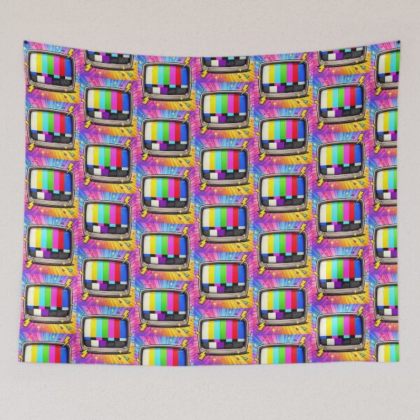 Item preview, Colorful Retro TV Test Screen – 90s SMPTE Color Bars Pop Art, nostalgia for childhood designed and sold by digitalbitcraft.